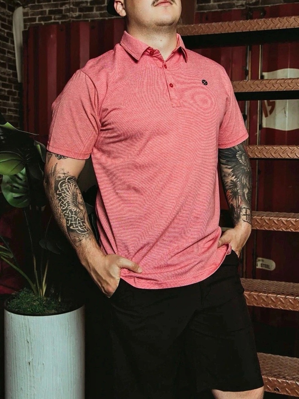 EUC Dixxon Premium Polo Red Athletic Men’s 2X D-Sport Short Sleeve Golf Shirt